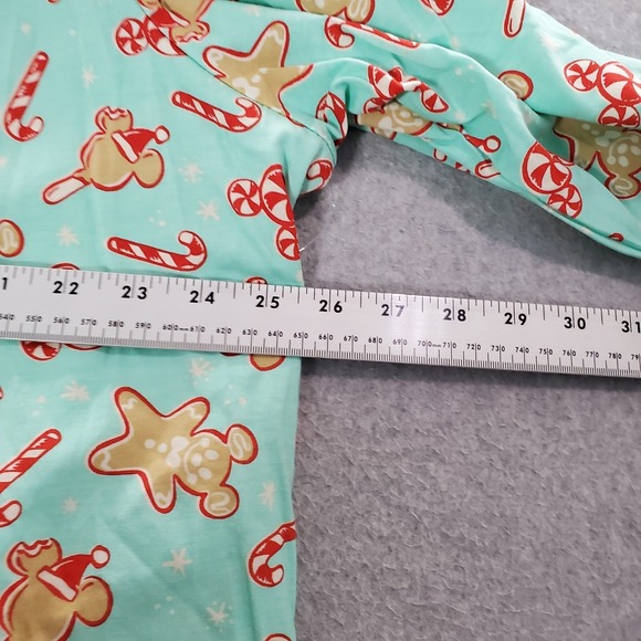Disney Women Sleepwear 2x Blue Pajama Set Mickey Mouse Cookie All Over Print NWT - Picture 3 of 11